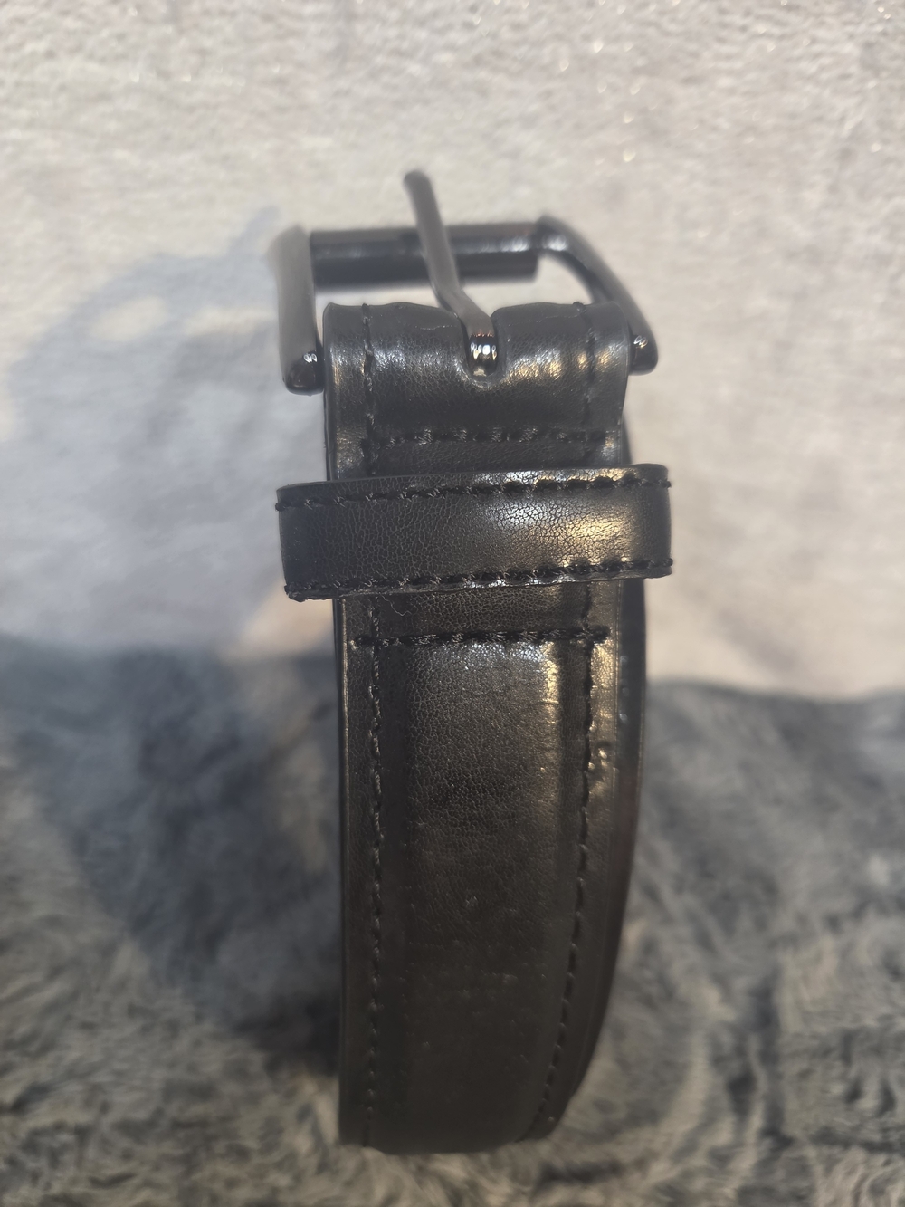 Men's Black Leather Belt - Classic Everyday Style
